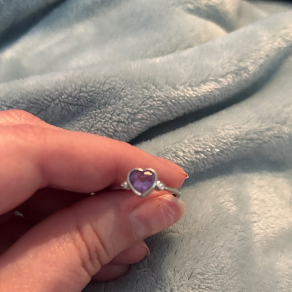 Purple Heart Silver Ring